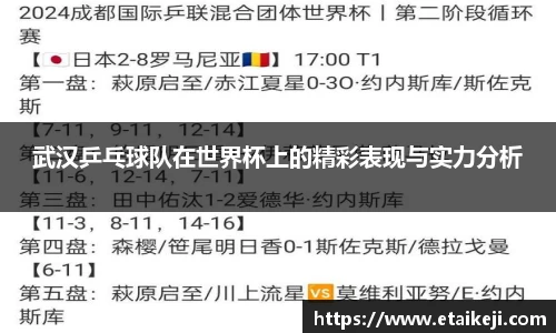 武汉乒乓球队在世界杯上的精彩表现与实力分析